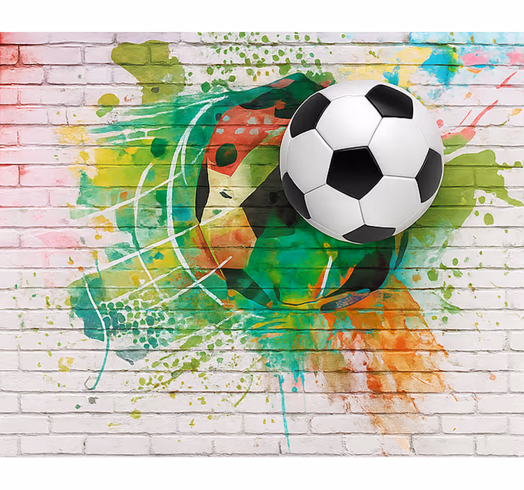Multicolor football ball murals for teenage bedrooms - TenStickers