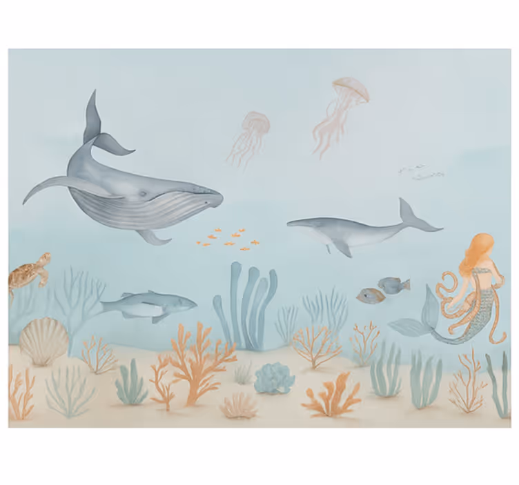 Pastel aquatic life murals for teenage bedrooms - TenStickers