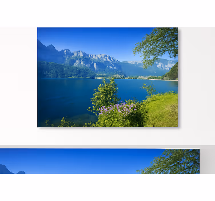 Tranquility at Mountain Lake mountain wall mural - TenStickers