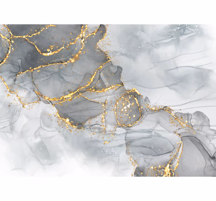 Mosaik wall grey and gold master bedroom mural - TenStickers