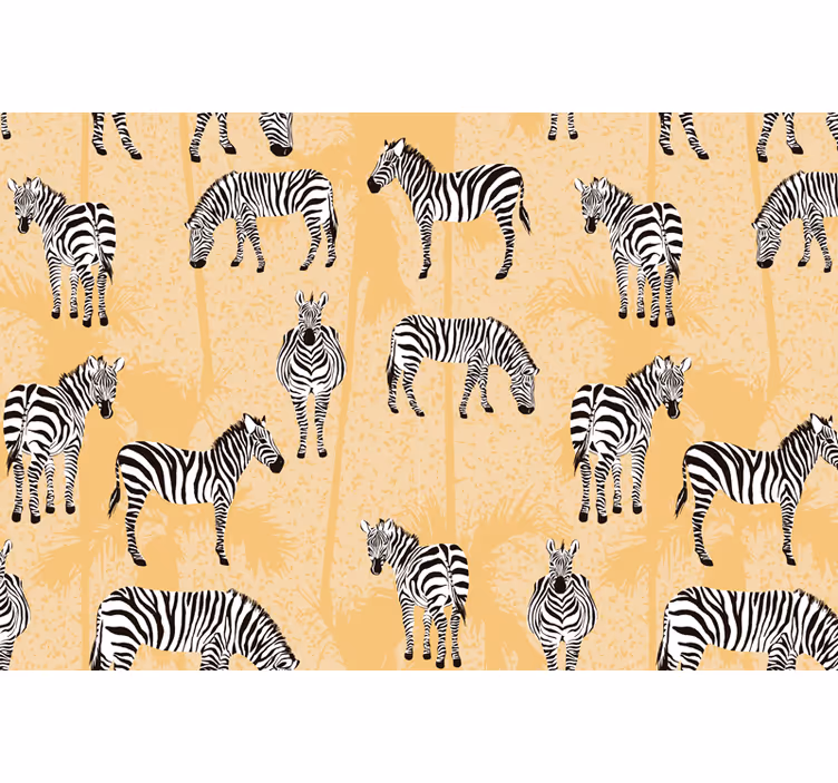 Africa wall mural zebra and palms - TenStickers