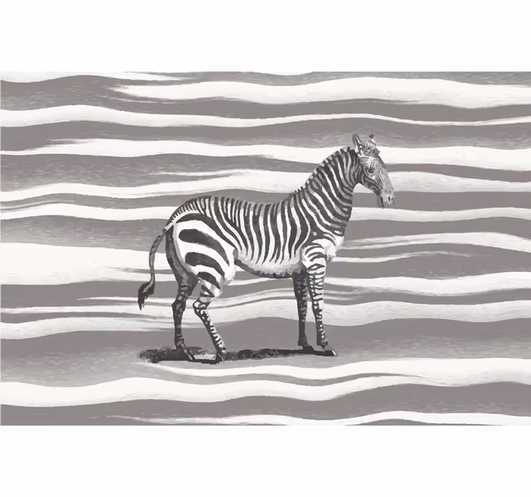 Africa wall mural vintage zebra artwork - TenStickers