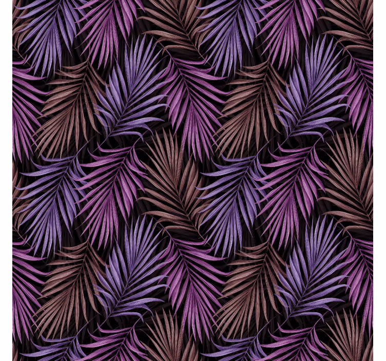 Wall mural jungle purple leaf design - TenStickers