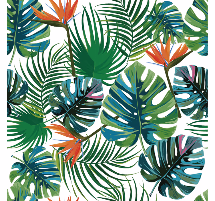 Wall mural jungle with tropical designs - TenStickers