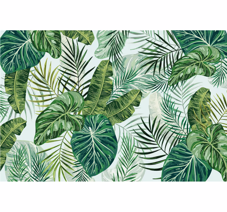Wall mural jungle table sticker fern leaves - TenStickers