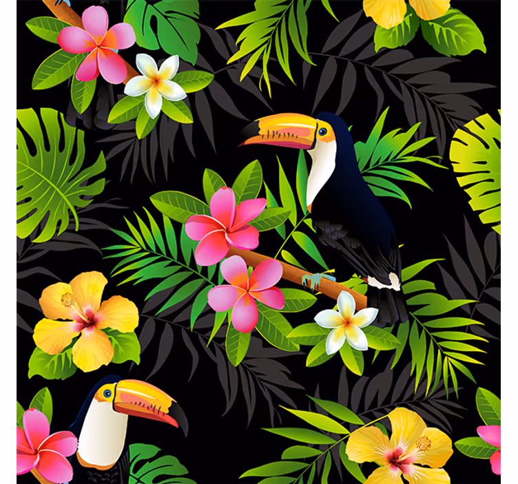 Wall mural jungle jungle plant furniture vinyl - TenStickers