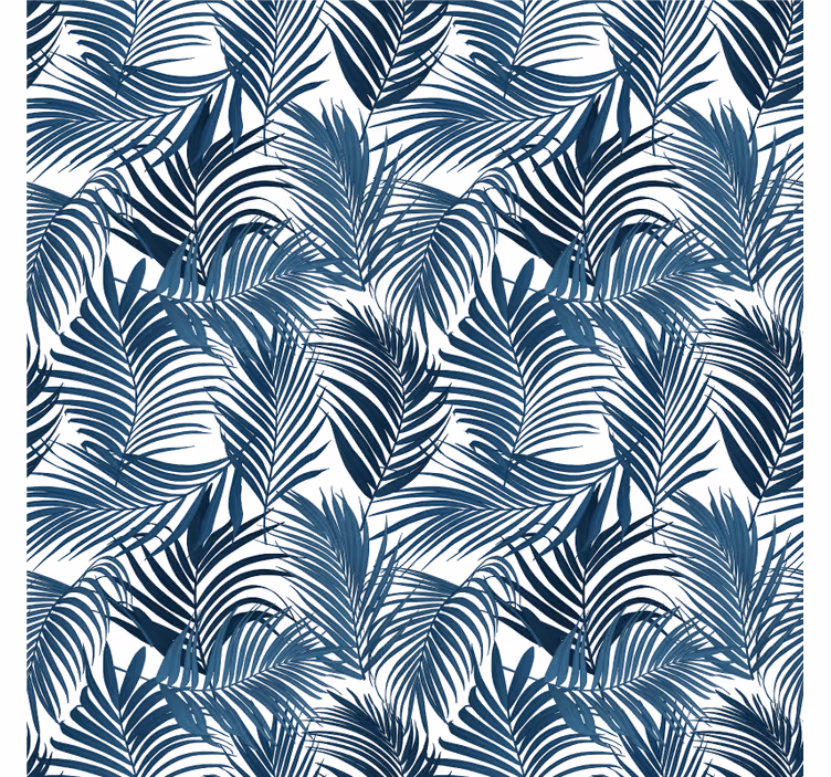 Wall mural jungle blue palm leaves design - TenStickers