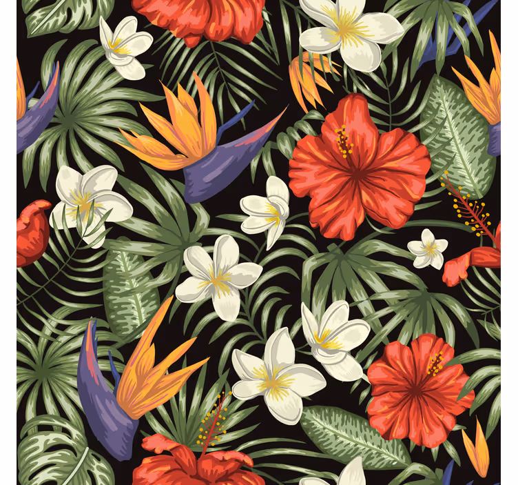 Wall mural jungle tropical jungle plants design - TenStickers