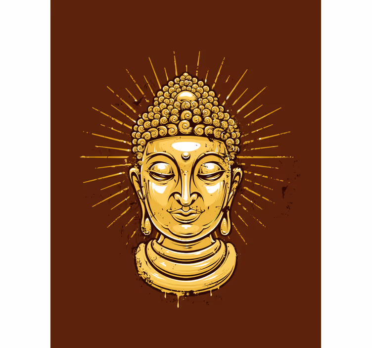 Wall mural buddha golden buddha silhouette - TenStickers