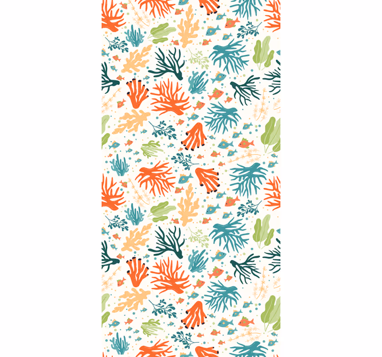 Wall mural bathroom colorful coral design - TenStickers