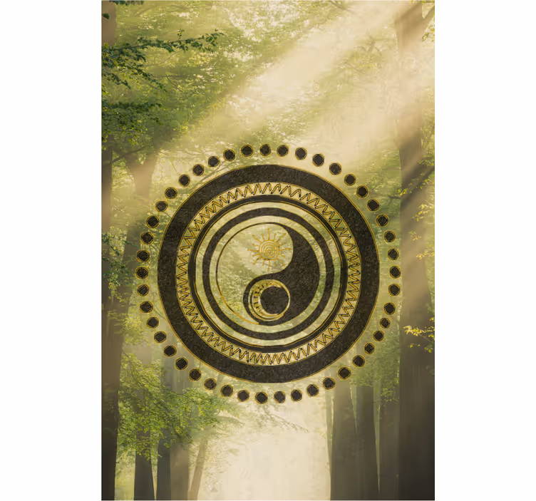 Wall mural bathroom serene zen sign in forest - TenStickers