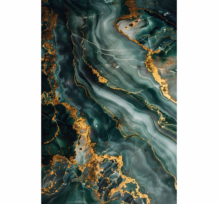 Wall mural bathroom luxurious green marble design - TenStickers