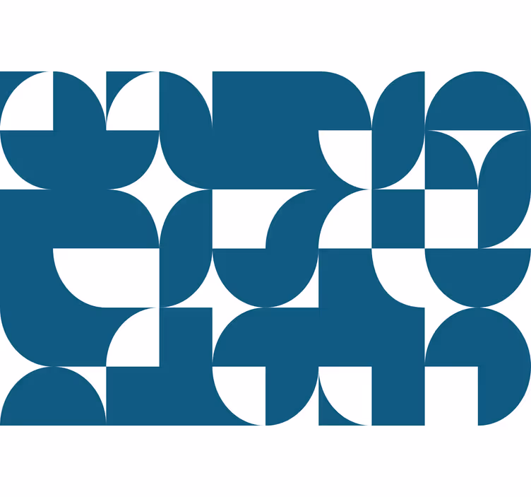Kitchen wall mural blue circle geometric art pattern - TenStickers