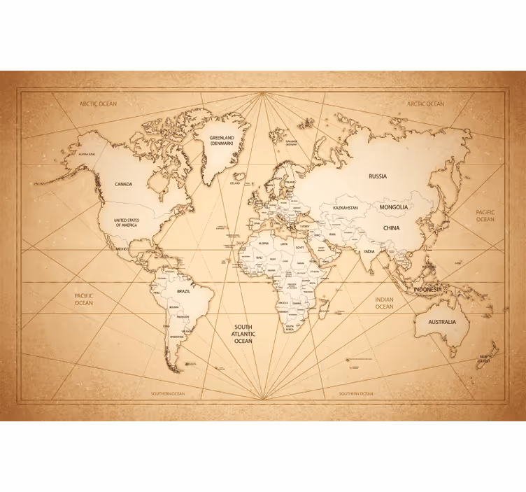 Wall mural beige nineteenth-century style with text - TenStickers