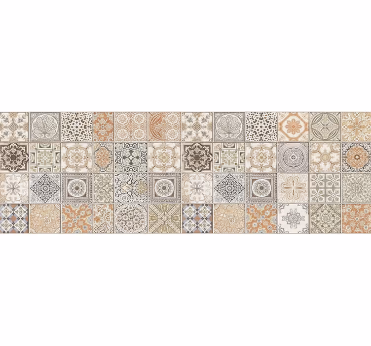 Wall mural beige vintage warm collage - TenStickers