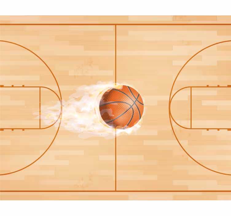 Wall mural beige basketball court - TenStickers