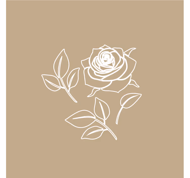 Wall mural beige detailed rose pattern beige background - TenStickers