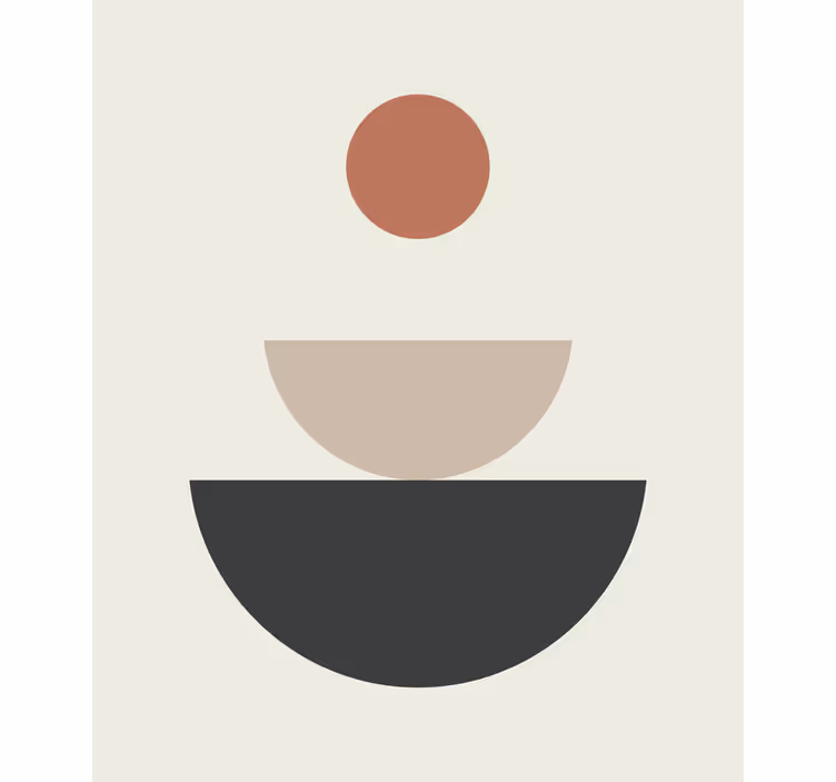 Wall mural beige fountain abstract geometric art - TenStickers