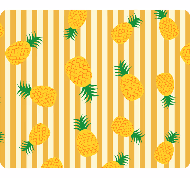 Yellow wall mural with pineapple pattern - TenStickers