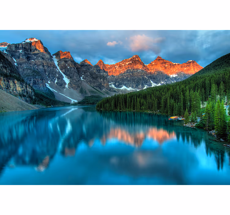 Wall mural blue colourful lake art - TenStickers