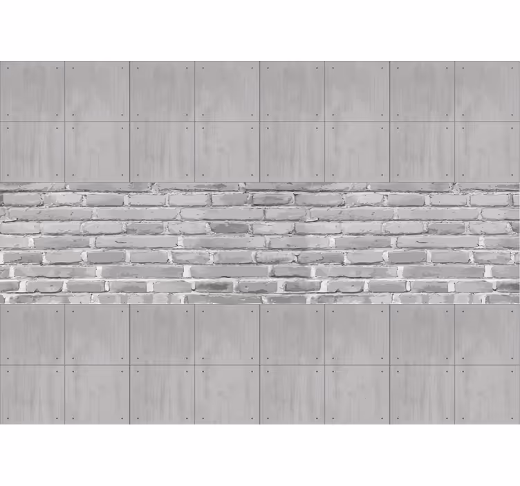 Grey wall mural concrete panel design - TenStickers