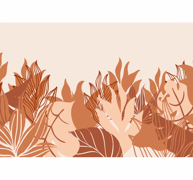 Terracotta wall mural tropical landscape artwork - TenStickers