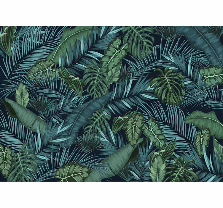 Wall mural hallway jungle wallpaper - TenStickers