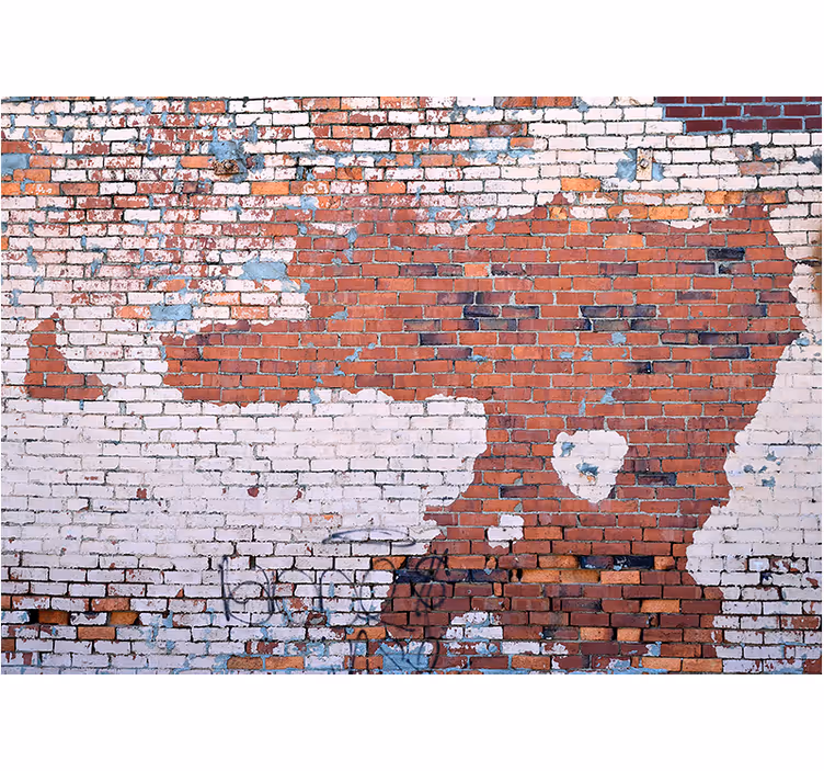 Wall mural hallway cracked brick texture mural - TenStickers