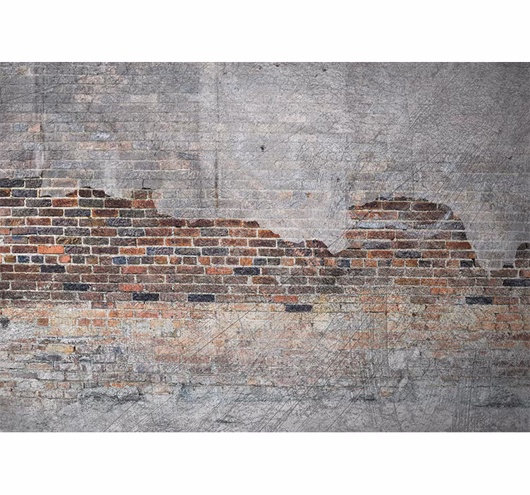 Wall mural hallway industrial broken walls design - TenStickers