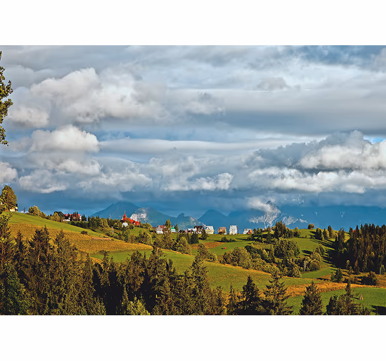 Wall mural hallway tatry landscape - TenStickers