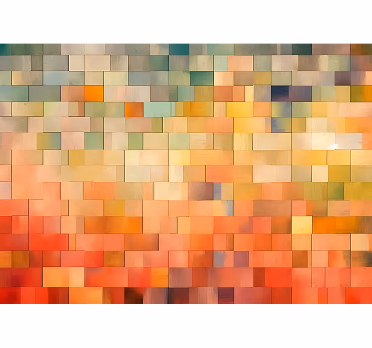 Wall mural entrance colorful square design - TenStickers
