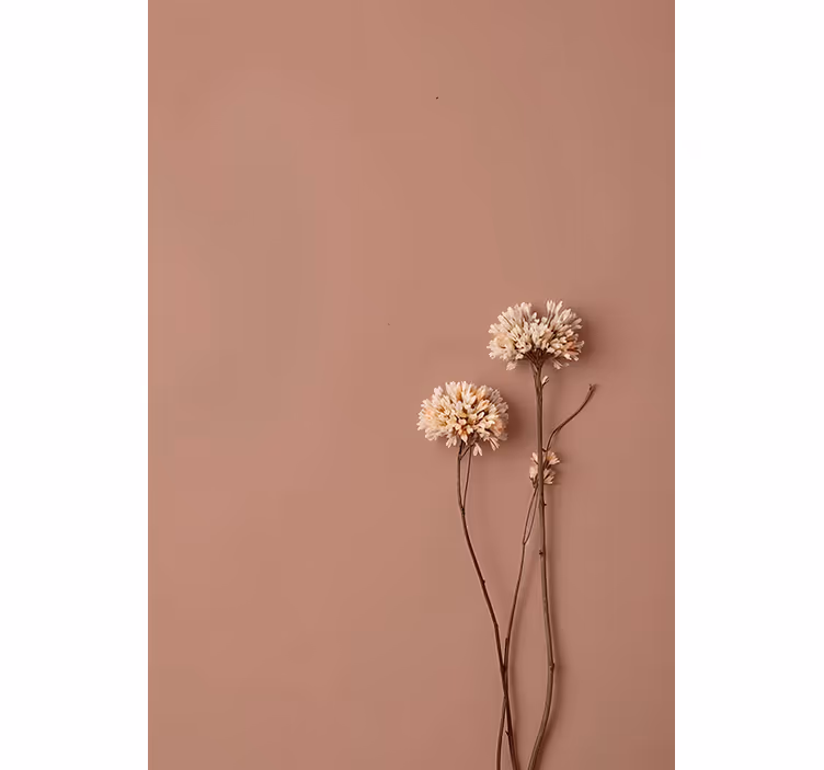 Wall mural entrance dried flowers design - TenStickers