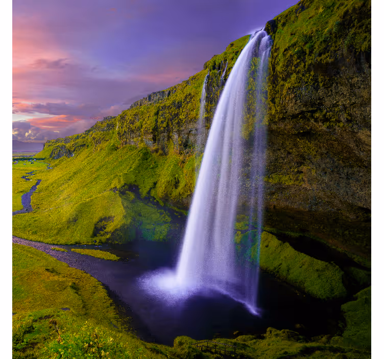 Wall mural entrance mountains with waterfall - TenStickers