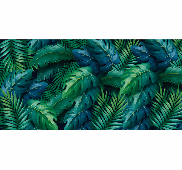 Wall mural entrance tropical elegant foliage - TenStickers