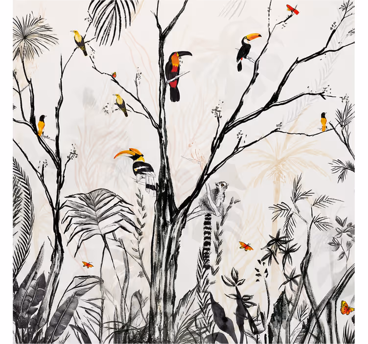 Tropical wall mural jungle - TenStickers
