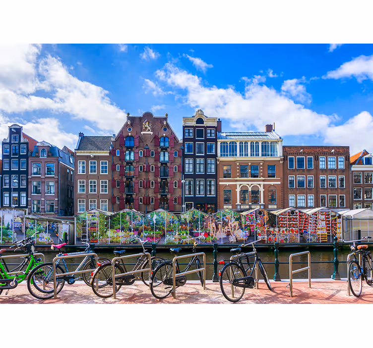 Amsterdams kanaal met huizen wall mural Amsterdam - TenStickers
