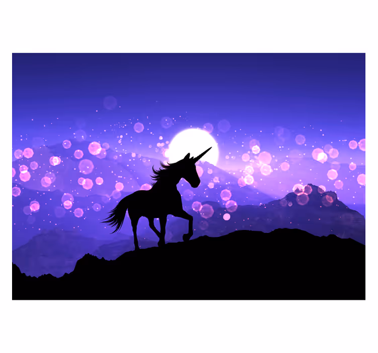 Silhouette Unicorn Kids Murals - TenStickers
