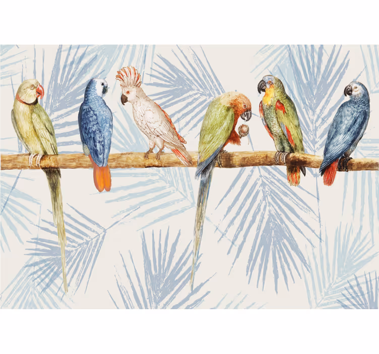 Parrot Assembly wall mural animals - TenStickers
