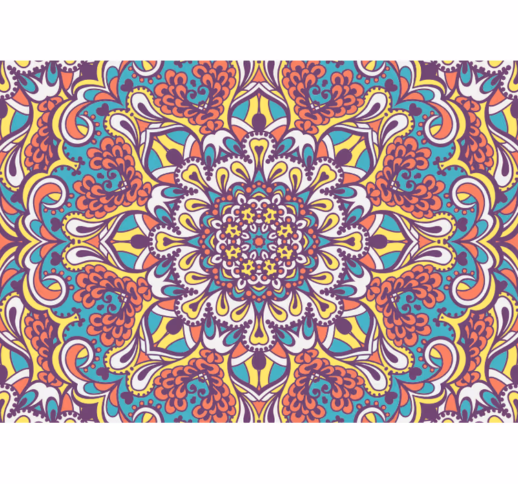 Blue Mandala Mural wallpaper - TenStickers