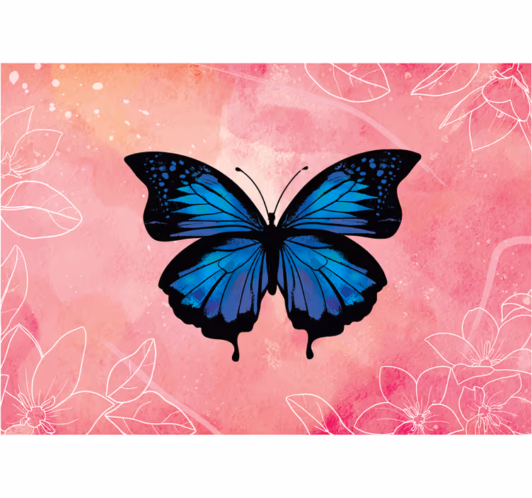 Butterfly Floral Elegance flowers wall mural - TenStickers
