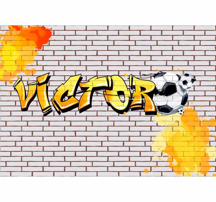 Football custom brick design urban art wall mural - TenStickers