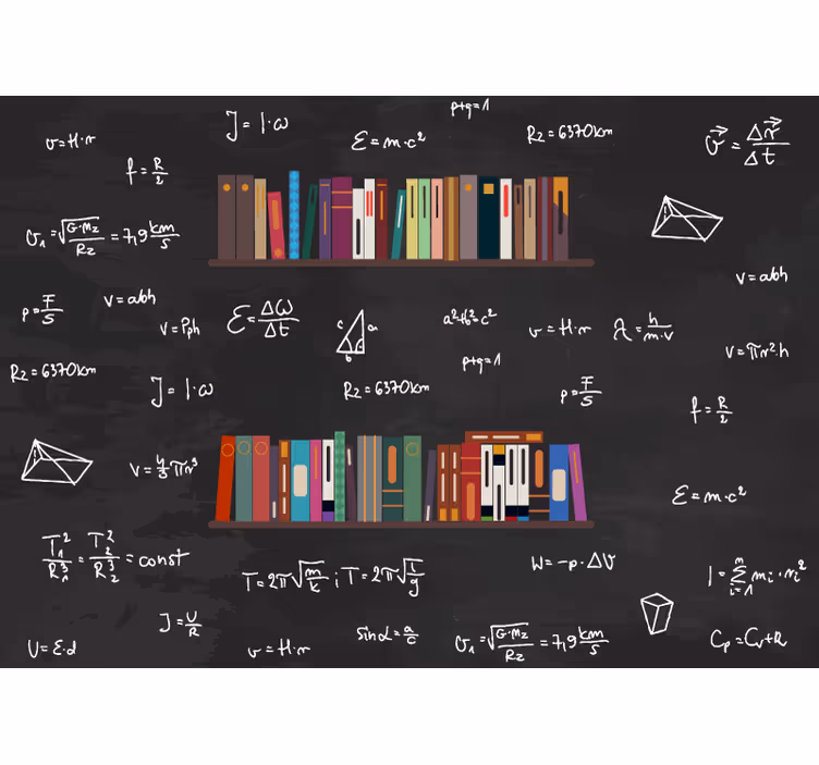 Mathematical Book Collection wall mural text - TenStickers