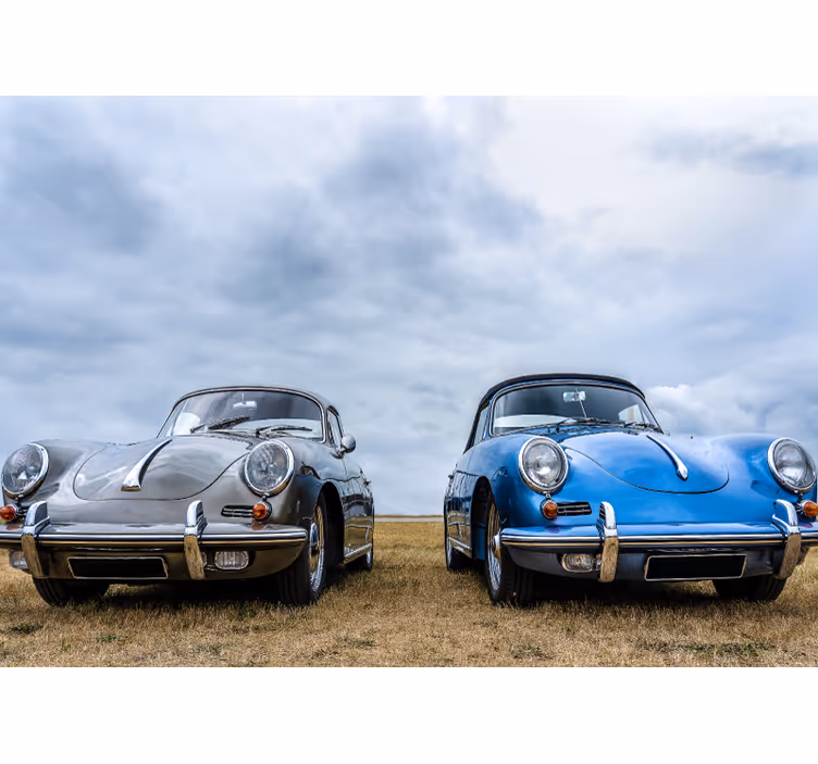 Classic Car Pair automotive wall murals - TenStickers