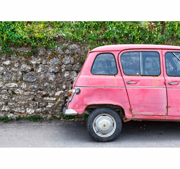 Vintage Pink Car automotive wall murals - TenStickers