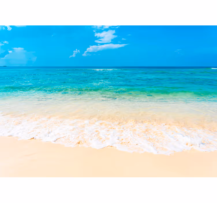 Clear ocean waves under the sea mural - TenStickers