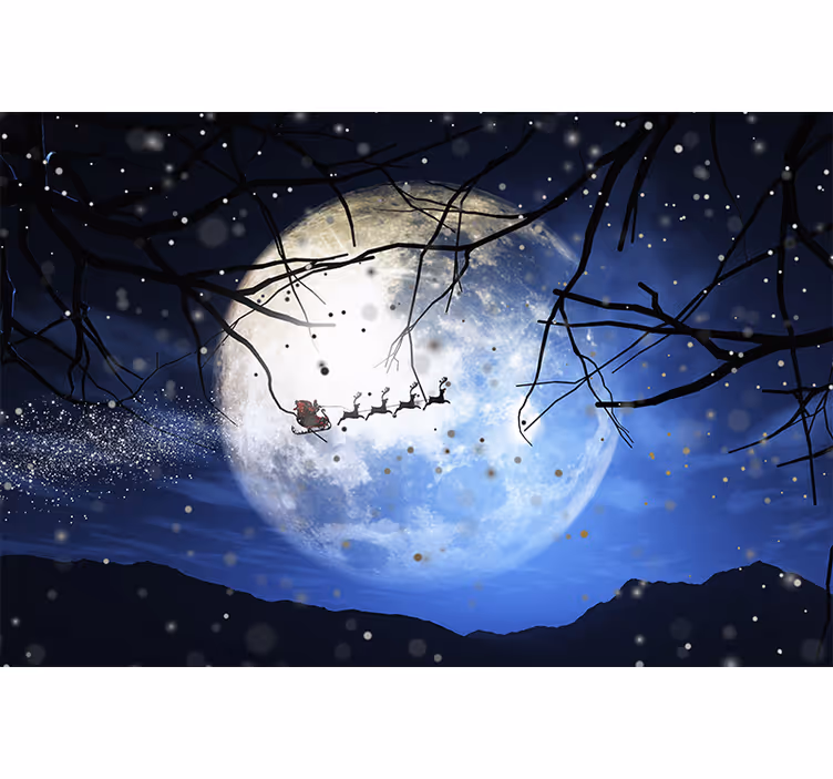 Santa's Night Journey wall mural christmas - TenStickers