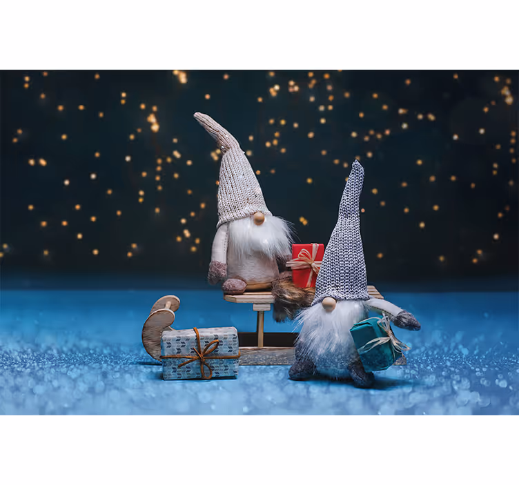 Wall mural christmas festive gnome party - TenStickers