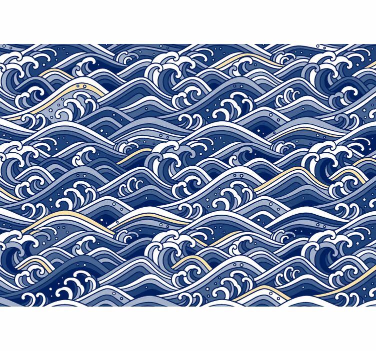 Sea wall mural flowing ocean waves - TenStickers