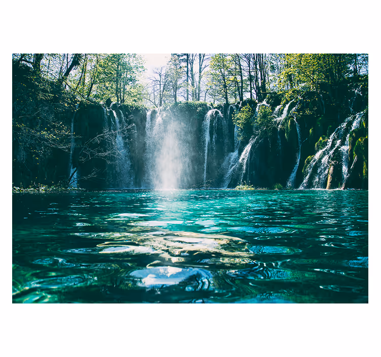 Waterfall wall mural vibrant waterfall view - TenStickers