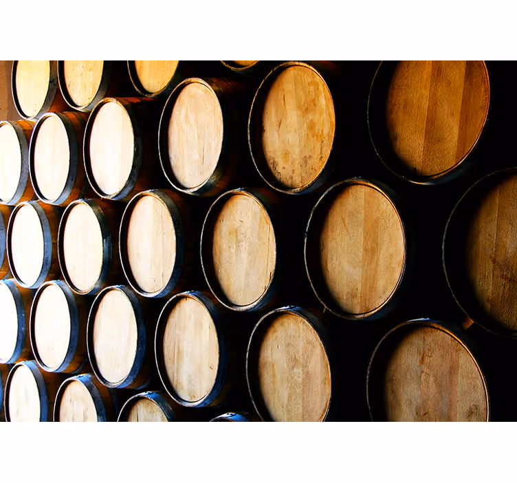 Wooden Barrel Arrangement other wall mural pattern - TenStickers